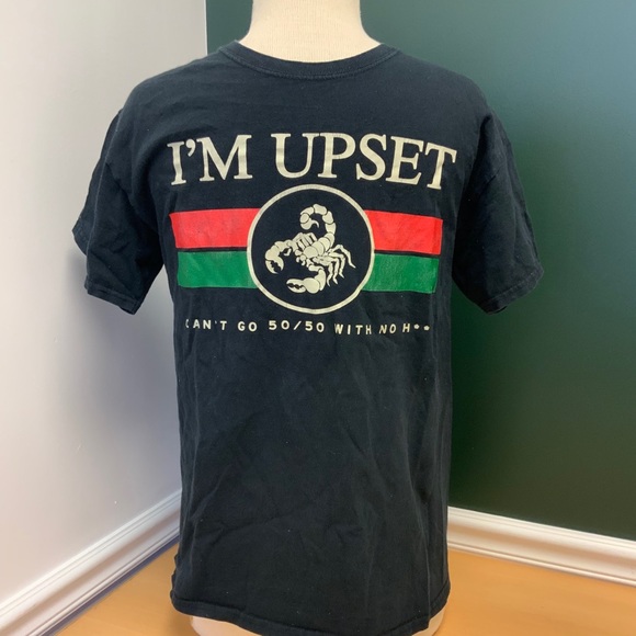 DRAKE Scorpion "I'm Upset" T-Shirt Mens Black - Picture 1 of 3